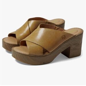 Born pavia block heels in yellow leather